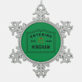 In het Engels Hingham Massachusetts kerstsnowflake Tin Sneeuwvlok Ornament (Voorkant)