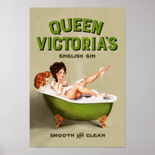 In het Engels van de koningin Victoria:  alcohol e Poster