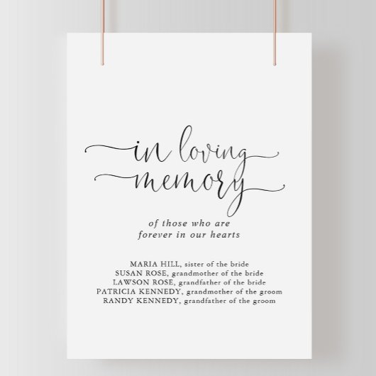 In het Fancy Script Sign. Loving Memory Love  Poster