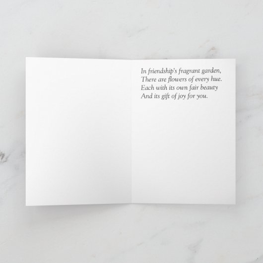 In het fraaie tuinprijscitaat van Friendship Kaart (Binnen)
