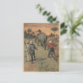 In het Frans Congo heeft olifant getraind om te pl Briefkaart (Staand voorkant)