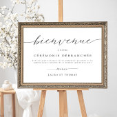 In het Frans, Welkom bij Unplugged Ceremony Sign Poster