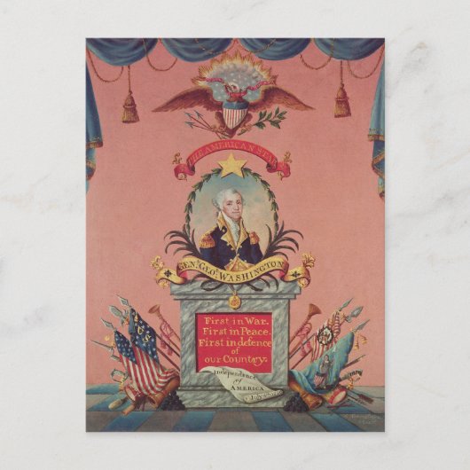 In het gebed van George Washington Briefkaart (Voorkant)