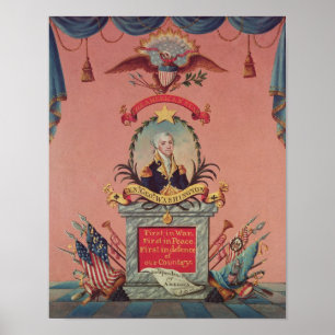 In het gebed van George Washington Poster