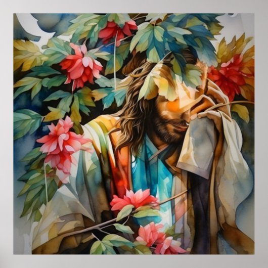 In het geheim bidt Jezus voor de wereld Poster (Voorkant)