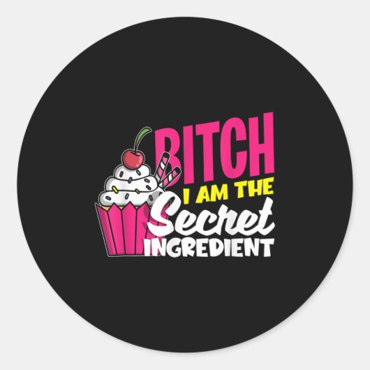 In Het Geheime Ingrediënt - Fun Baker Vrouwen Mann Ronde Sticker (Voorkant)
