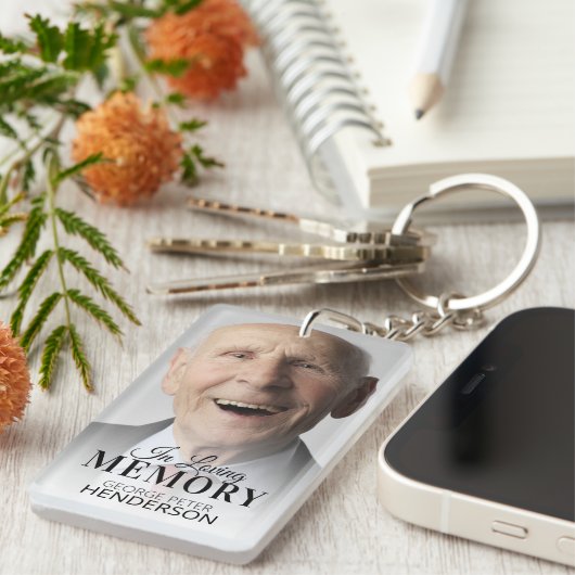 In het geheugen 2 Foto Memorial Sleutelhanger (Voorkant Rechts)