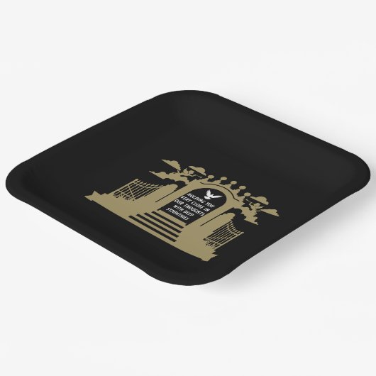 In het geheugen begrafenisgeschenk papieren bordje (Gebogen)