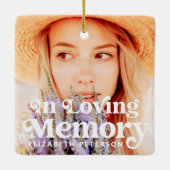 In het geheugen Eenvoudige aangepaste foto-Memoria Keramisch Ornament (Achterkant)
