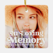 In het geheugen Eenvoudige aangepaste foto-Memoria Keramisch Ornament (Voorkant)