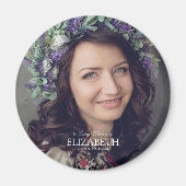 In het geheugen Eenvoudige aangepaste foto-Memoria Magneet (Voorkant)