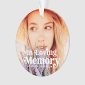 In het geheugen Eenvoudige aangepaste foto-Memoria Ornament (voorkant)