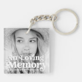In het geheugen Eenvoudige aangepaste foto-Memoria Sleutelhanger (Achterkant)