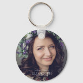 In het geheugen Eenvoudige aangepaste foto-Memoria Sleutelhanger (Voorkant)