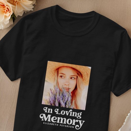 In het geheugen Eenvoudige aangepaste foto-Memoria T-shirt