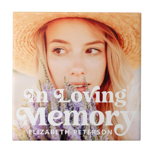 In het geheugen Eenvoudige aangepaste foto-Memoria Tegeltje (Voorkant)