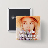 In het geheugen Eenvoudige aangepaste foto-Memoria Vierkante Button 5,1 Cm (Voorkant /achterkant)