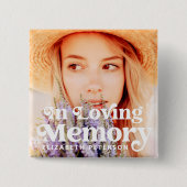 In het geheugen Eenvoudige aangepaste foto-Memoria Vierkante Button 5,1 Cm (Voorkant)