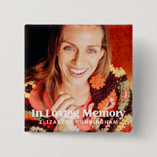 In het geheugen Eenvoudige aangepaste foto-Memoria Vierkante Button 5,1 Cm (Voorkant)