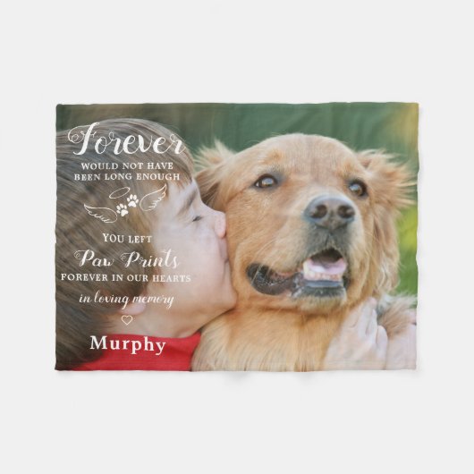 In het Geheugen Moderne Aangepaste Fotofoto Memori Fleece Deken (Voorkant (Horizontaal))