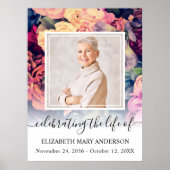 In het geheugen Moody Floral Pattern Foto Poster (Voorkant)