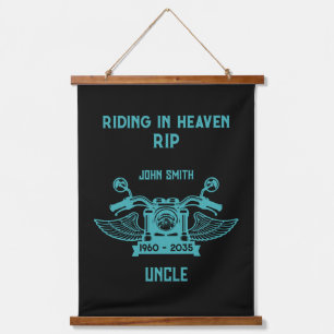 In het geheugen Motorbike Rider Biker begrafenis Hangend Wandkleed