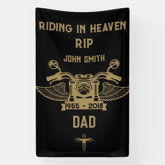 In het geheugen Motorbike Rider Biker begrafenis Spandoek (Verticaal)