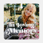 In het Geheugen  Retro Foto Memorial Metalen Ornament (Achterkant)