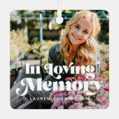 In het Geheugen  Retro Foto Memorial Metalen Ornament (Voorkant)