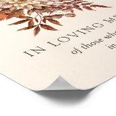 In het Geheugen Rustic Herfst Floral Wedding Sign Poster (Hoek)