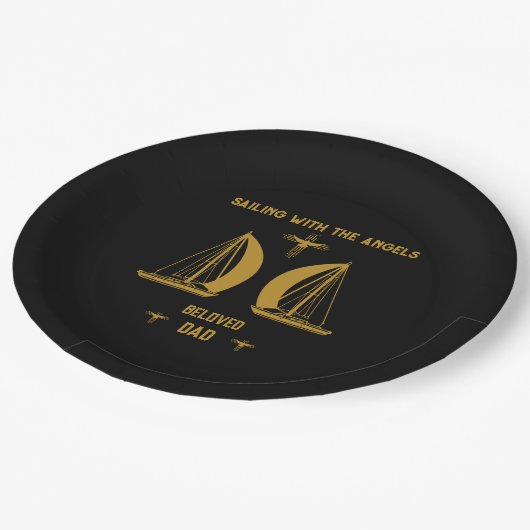 In het geheugen Sailer Boater begrafenis Papieren Bordje (Gekanteld)