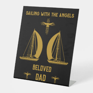 In het geheugen Sailer Boater begrafenis Reclamebord Met Voetstuk