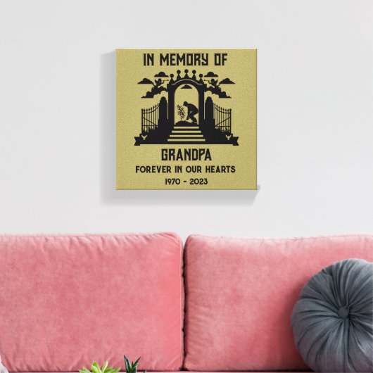 In het geheugen Tuiniers begrafenis Canvas Afdruk (Insitu (Woonkamer))