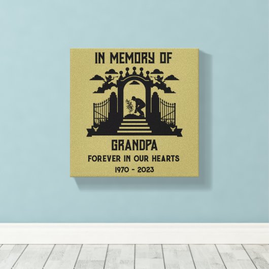 In het geheugen Tuiniers begrafenis Canvas Afdruk (Insitu (Houten vloer))