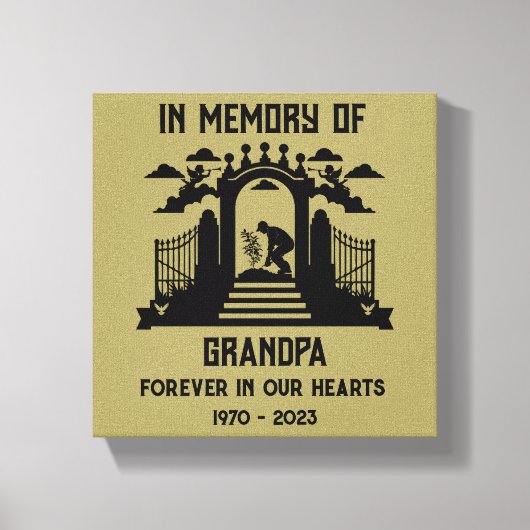 In het geheugen Tuiniers begrafenis Canvas Afdruk (Voorkant)