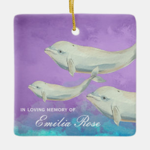 In het geheugen van Beluga Whale Family Memorial Keramisch Ornament