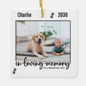 In het geheugen van Dog Pet Memorial Keramisch Ornament (Voorkant)