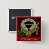 In het geheugen van Jezus Vierkante Button 5,1 Cm (Voorkant /achterkant)