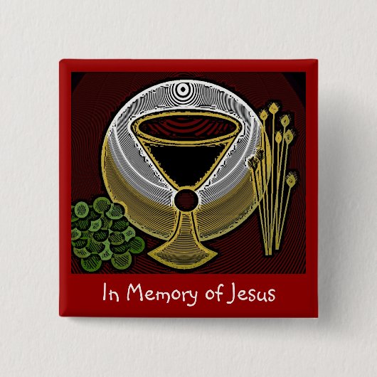 In het geheugen van Jezus Vierkante Button 5,1 Cm (Voorkant)
