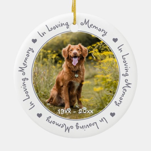 In het geheugen van Silver Grey Keepomwille Pet Me Keramisch Ornament (Achterkant)