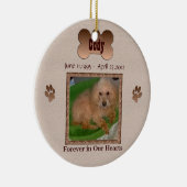 In het geheugen van uw hond keramisch ornament (Rechts)
