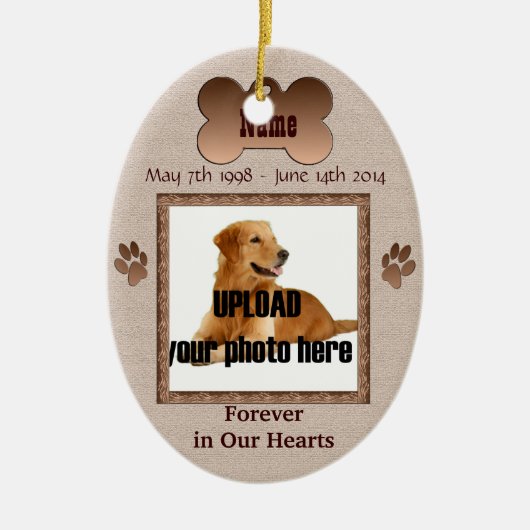 In het geheugen van uw hond keramisch ornament (Voorkant)