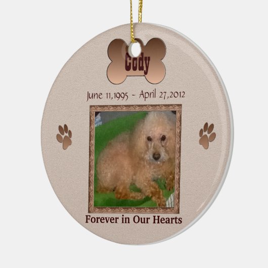 In het geheugen van uw hond keramisch ornament (Links)