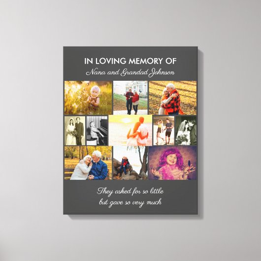 In het Geheugenherdenking Gray Foto Collage van Qu Canvas Afdruk (Voorkant)