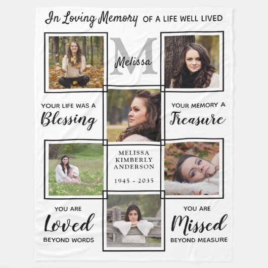 In het Geheugenherdenkingsbelang Fotocollage Fleece Deken (Voorkant)