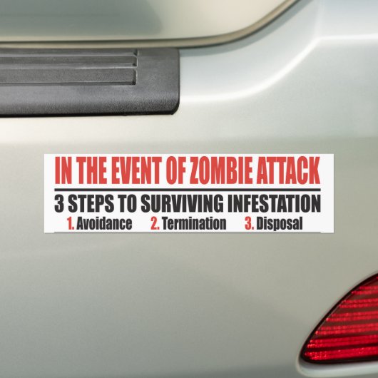 In het geval van de Zombie Attack-BUMPERSTICKER Bumpersticker (Op auto)