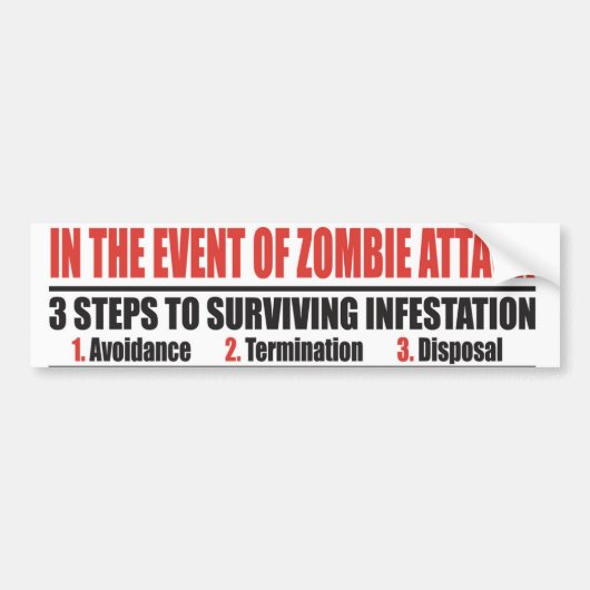 In het geval van de Zombie Attack-BUMPERSTICKER Bumpersticker (Voorkant)
