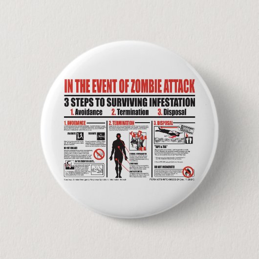 In het geval van de Zombie Attack-BUTTON Ronde Button 5,7 Cm (Voorkant)