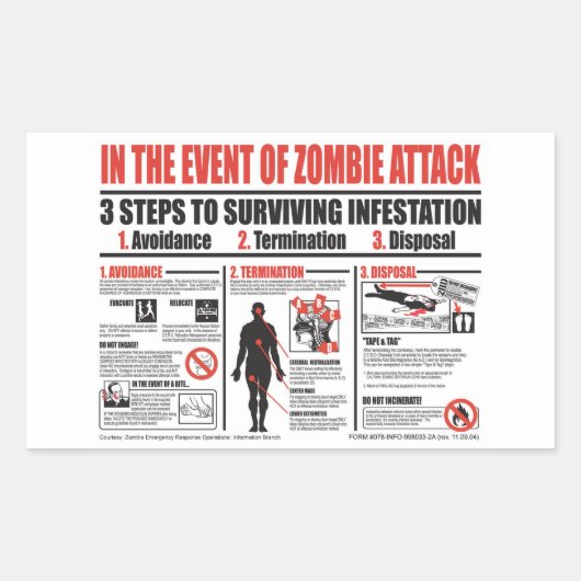 In het geval van Zombie Aanval STICKERS (Voorkant)
