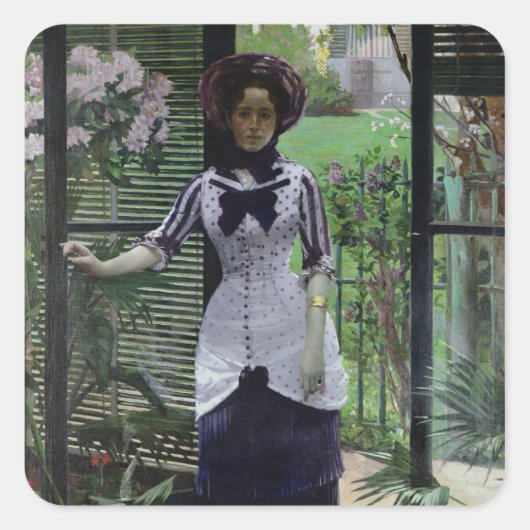 In het Greenhouse, 1881 Vierkante Sticker (Voorkant)